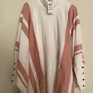 Alfani striped Turtleneck Pancho Sweater